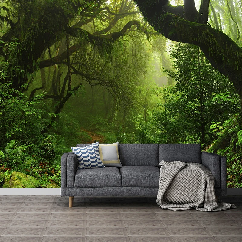 Papel pintado mural de la selva fresca para la decoración de la pared contemporánea de la sala de oficina, tamaño personal...