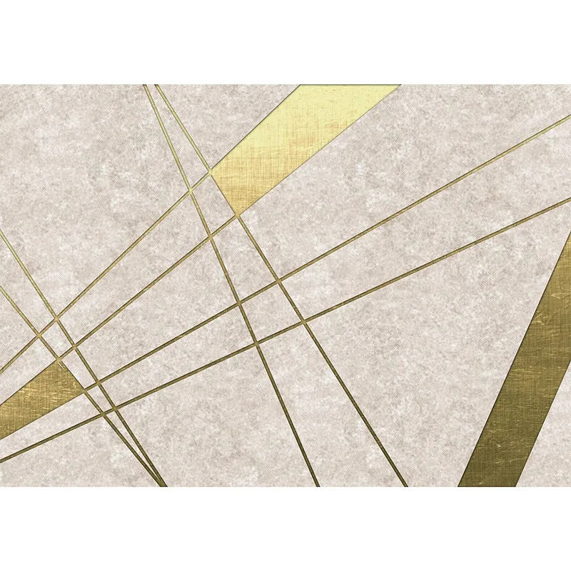 Papel pintado mural de tela no tejida color caqui con decoración de pared de geometrías grandes para salón, hecho medida C...