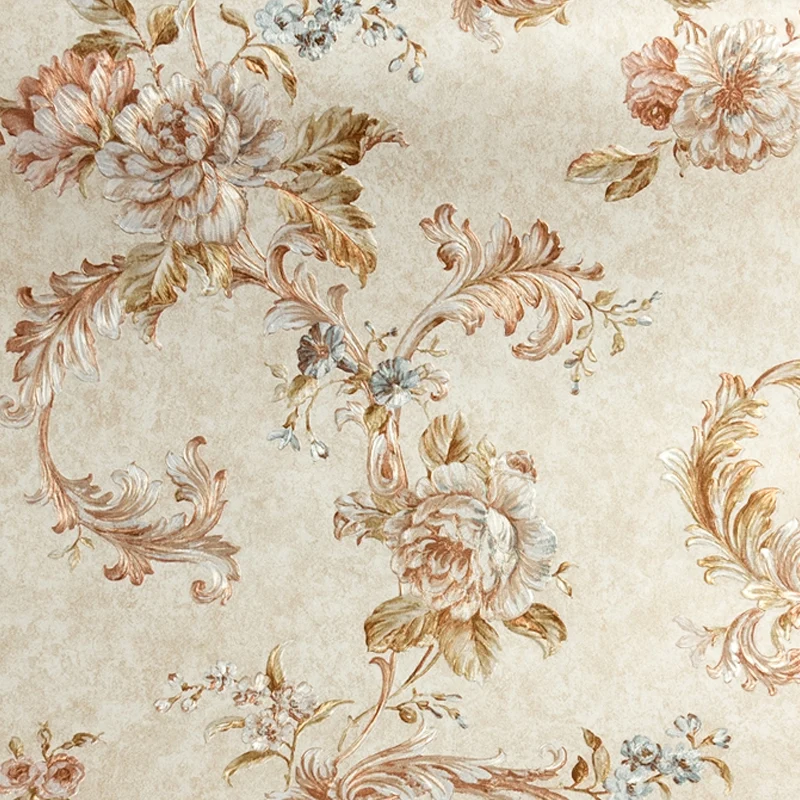 Papel pintado de peoní floreciente, revestimiento de paredes de granja de Color suave para sala de estar, sin pegar Marron...