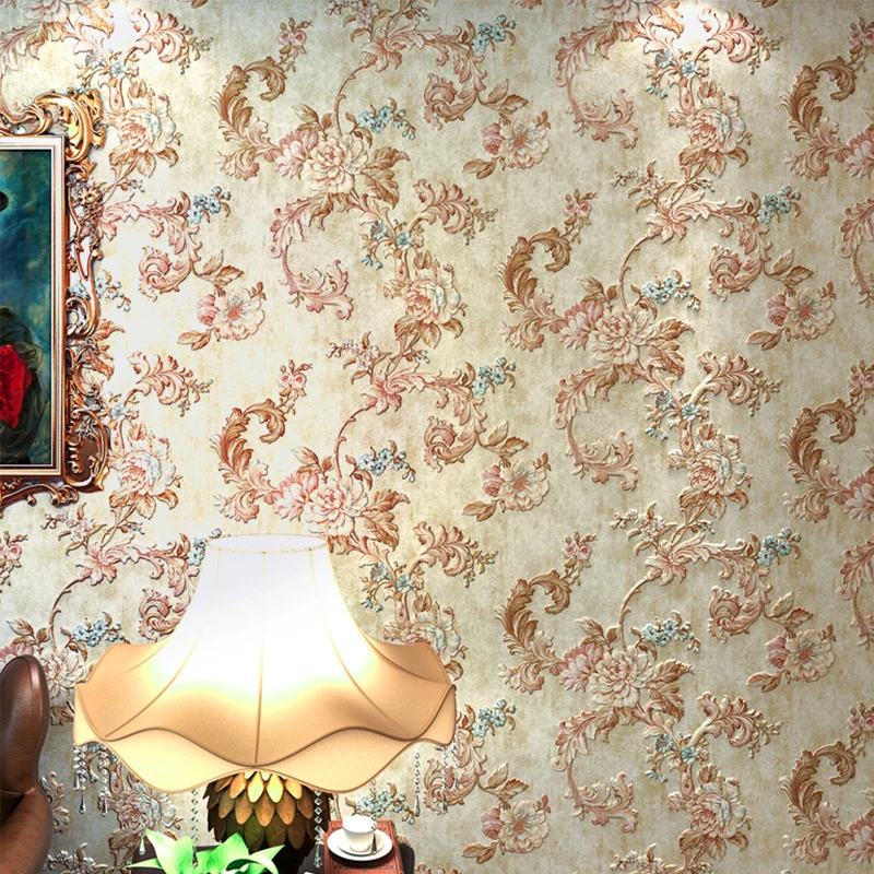 Papel pintado de peoní floreciente, revestimiento de paredes de granja de Color suave para sala de estar, sin pegar Marron...