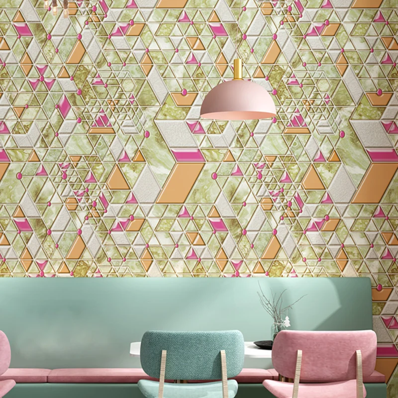 Papel pintado retro verde suave, 20,5 pulgadas de ancho x 31 pies de largo, revestimiento de paredes para pared decorativa...