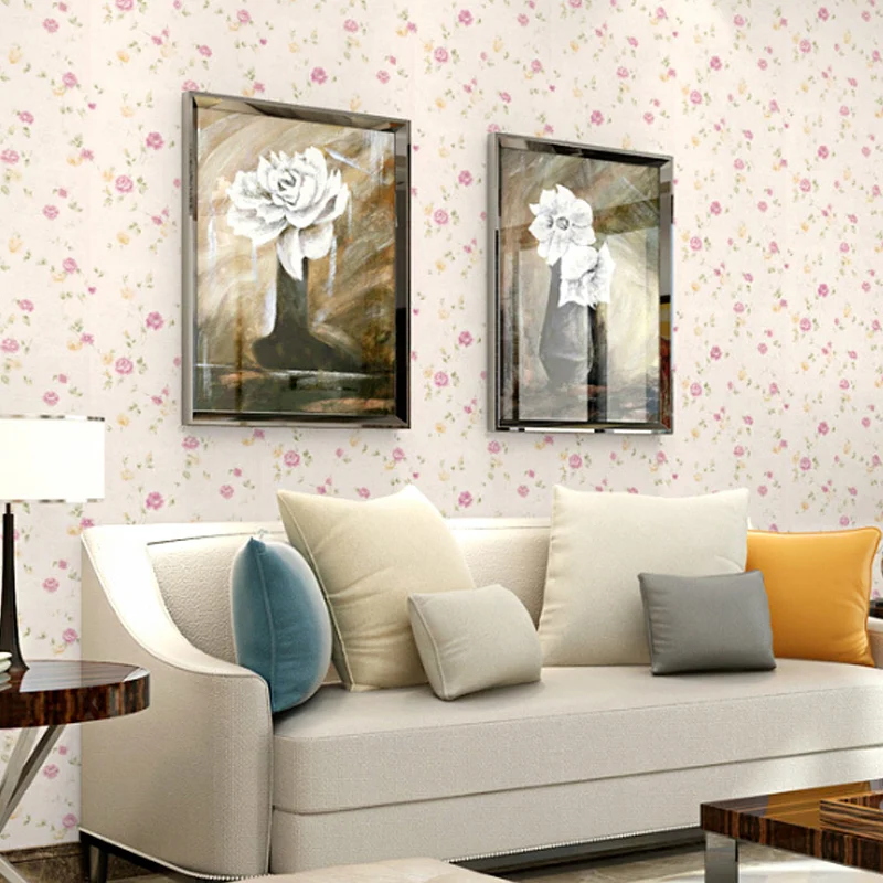 Papel pintado romántico multicolor con diseño de flores densas, sin pegar, 57,1 pies cuadrados. Rosa Clearhalo
