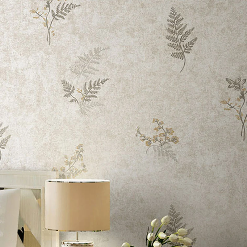 Papel pintado simple de mimosa y hojas en color suave, arte de pared para sala de estar, 33 pies de largo x 20,5 pulgadas...