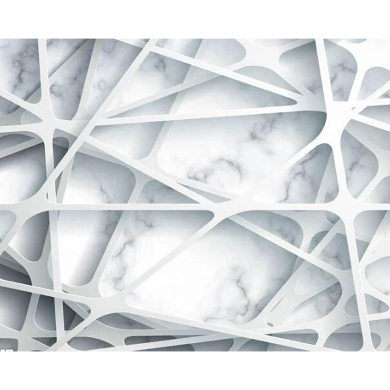 Papel tapiz mural de espacio extenso creativo, arte de pared espacial tridimensional de color suave Blanco Clearhalo