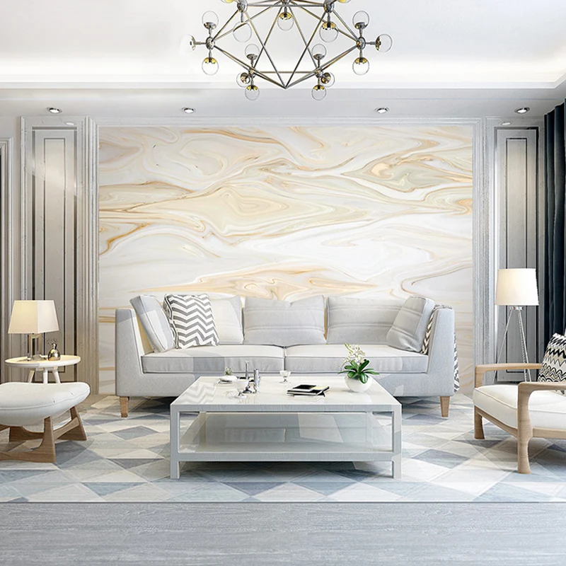 Papel tapiz mural de estilo fotográfico, decoración de pared de tamaño completo en amarillo y blanco para sala de estar, i...