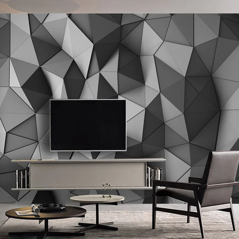 Papel tapiz Mural de geometrías cóncavas-convexas 3D impermeable, decoración de pared Industrial personalizada para Loft p...