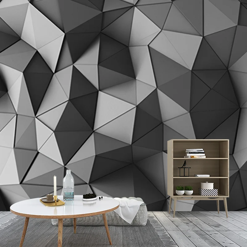 Papel tapiz Mural de geometrías cóncavas-convexas 3D impermeable, decoración de pared Industrial personalizada para Loft p...