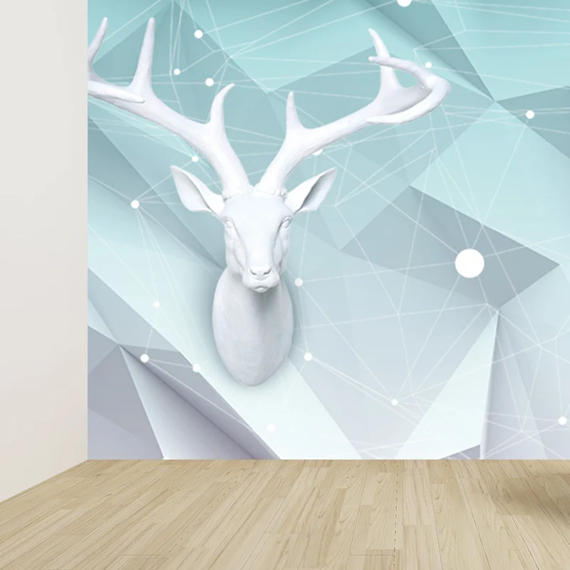 Papel tapiz Mural de reno salvaje grande, revestimiento de paredes decorativo contemporáneo para sala de estar Gris Clearhalo