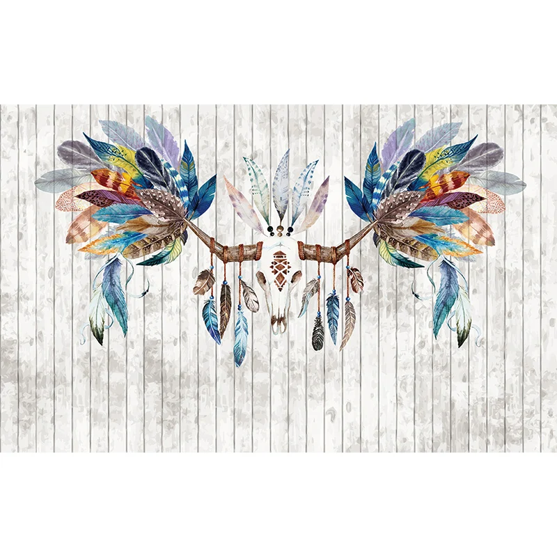Papel tapiz Mural de reno salvaje grande, revestimiento de paredes decorativo contemporáneo para sala de estar Gris Clearhalo