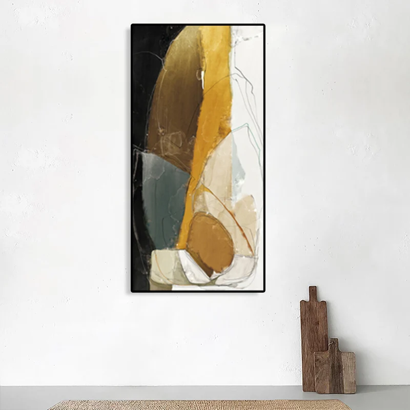 Pintura abstracta, lienzo de color suave, impresión de arte de pared texturizada, opciones de múltiples tamaños Marron Cle...