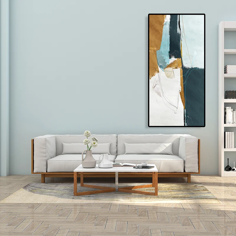 Pintura abstracta, lienzo de color suave, impresión de arte de pared texturizada, opciones de múltiples tamaños Marron Cle...
