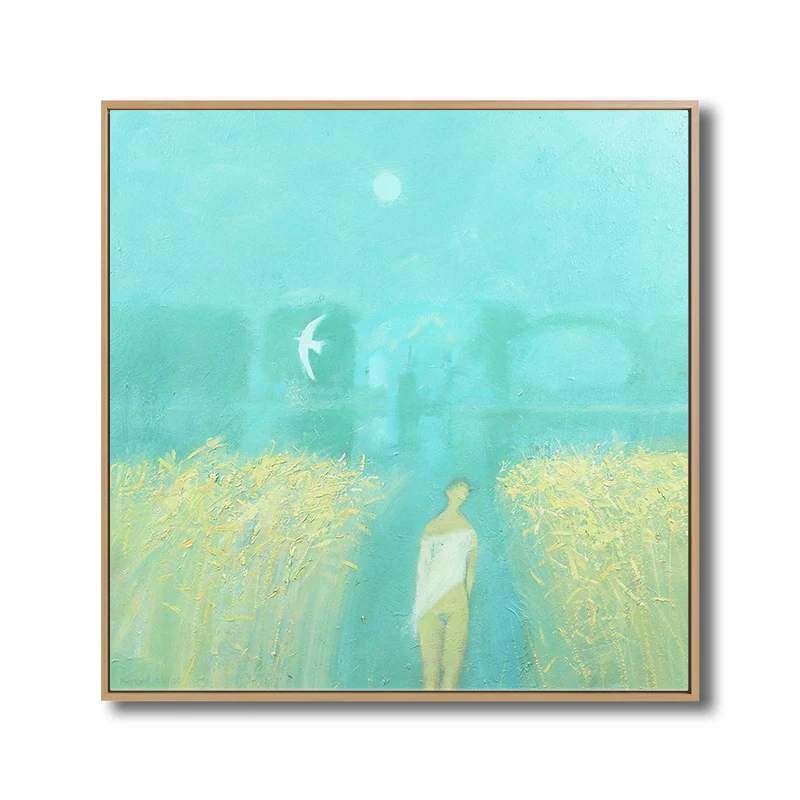 Pintura de campo de granja texturizada, impresión en lienzo, arte de pared rústico, decoración para el interior de la casa...