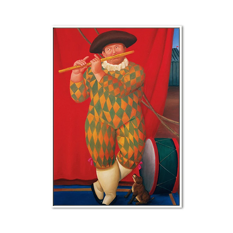 Pintura contemporánea para comedor de color claro, lienzo de hombre y perro, varios tamaños Naranja Clearhalo
