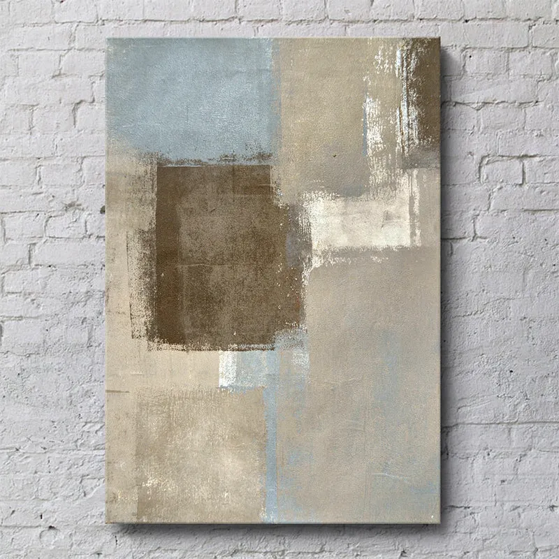 Pintura desgastada texturizada, impresión en lienzo, arte de pared contemporáneo para sala de estar Marron Clearhalo
