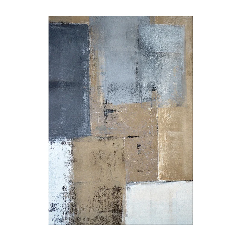 Pintura desgastada texturizada, impresión en lienzo, arte de pared contemporáneo para sala de estar Marron Clearhalo