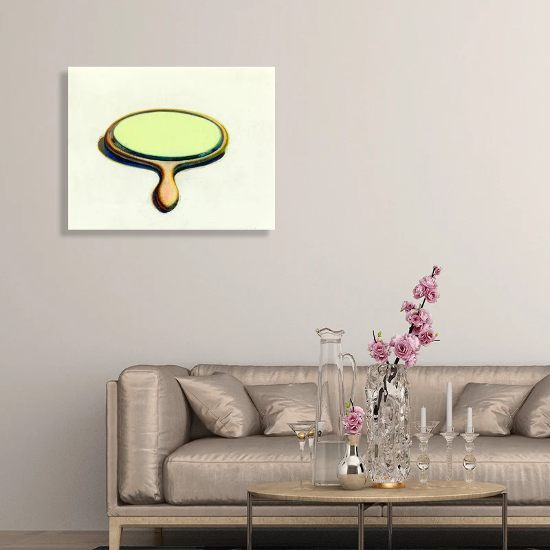Pintura de espejo de estilo nórdico, decoración artística de pared para dormitorio de niñas, en amarillo, varios tamaños A...