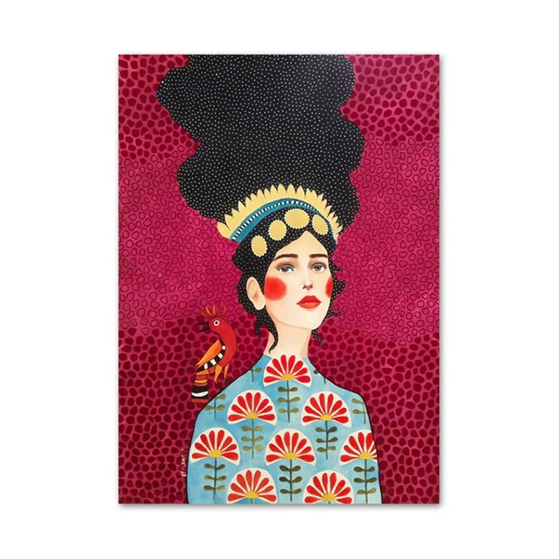 Pintura de figura de moda de color claro, ilustración, lienzo texturizado Glam para salón Azul Clearhalo