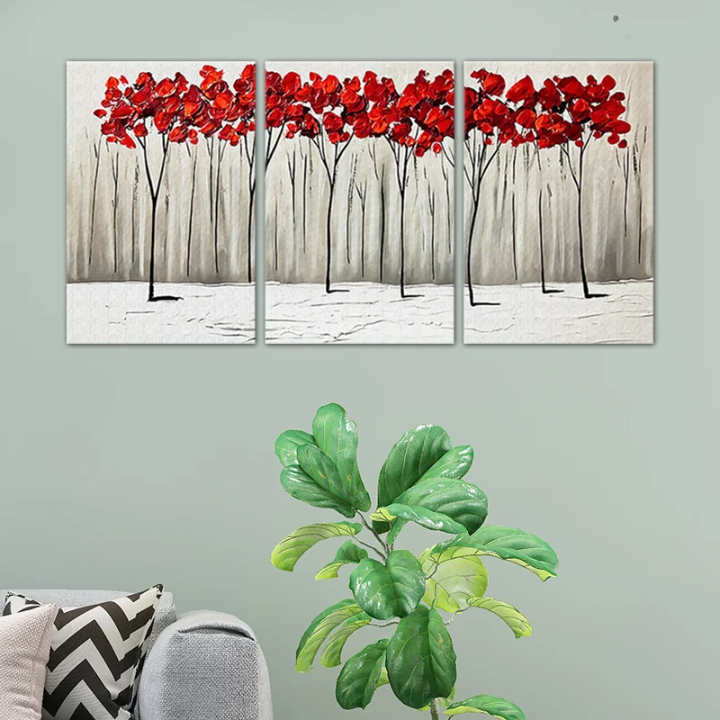 Pintura en flor de rosa, arte de pared, flores románticas tradicionales, impresión en lienzo en rojo para el hogar Rojo Cl...