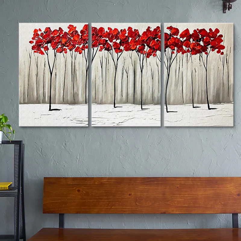 Pintura en flor de rosa, arte de pared, flores románticas tradicionales, impresión en lienzo en rojo para el hogar Rojo Cl...