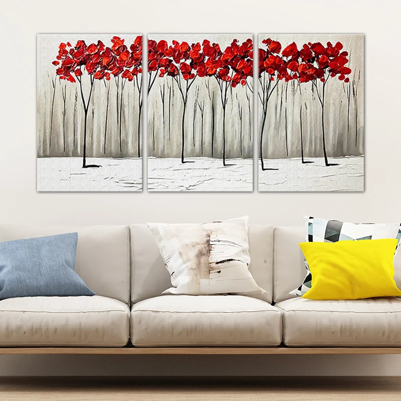 Pintura en flor de rosa, arte de pared, flores románticas tradicionales, impresión en lienzo en rojo para el hogar Rojo Cl...