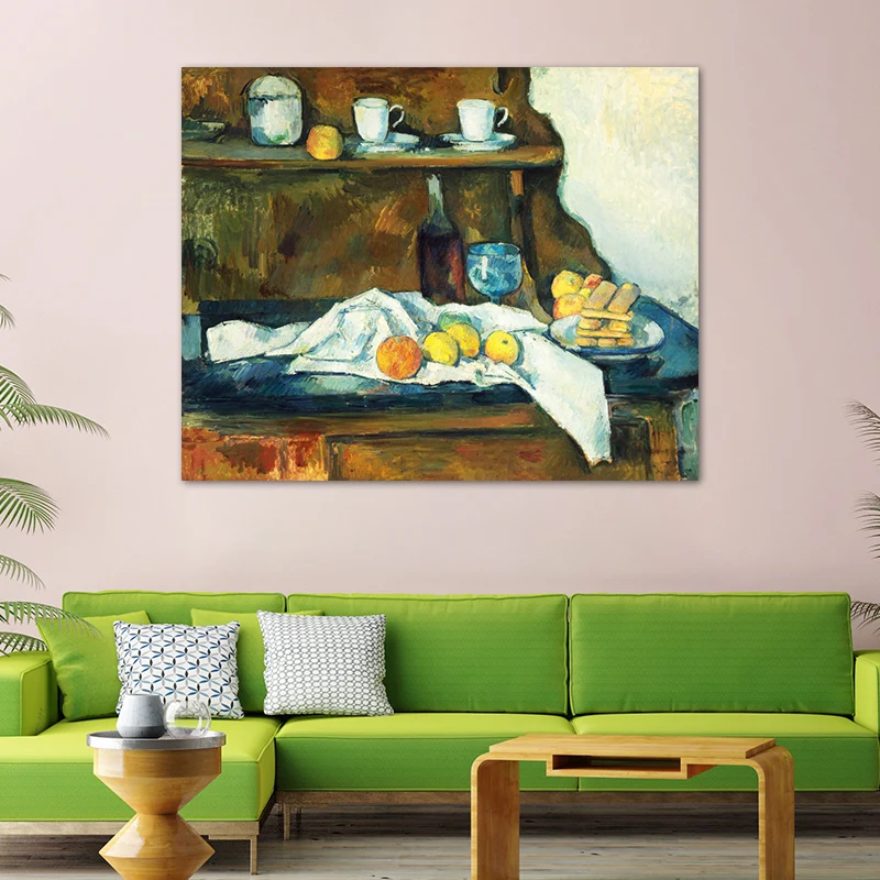 Pintura de frutas dispersas en colores pastel, impresión artística texturizada para dormitorio, varios tamaños Verde Clear...