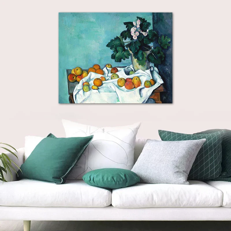 Pintura de frutas dispersas en colores pastel, impresión artística texturizada para dormitorio, varios tamaños Verde Clear...