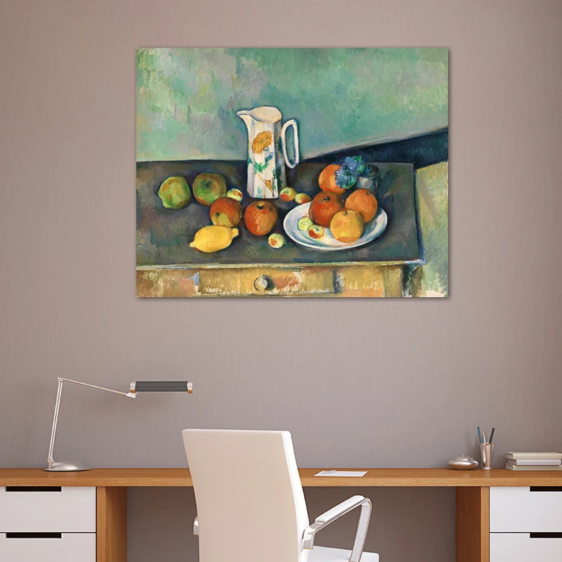Pintura de frutas dispersas en colores pastel, impresión artística texturizada para dormitorio, varios tamaños Verde Clear...