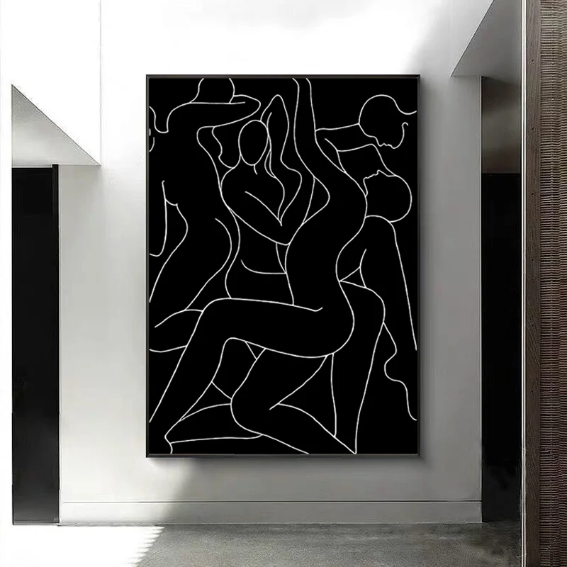 Pintura de retrato de personaje cantado para dormitorio de niñas, dibujos al carboncillo, impresión artística de pared Neg...