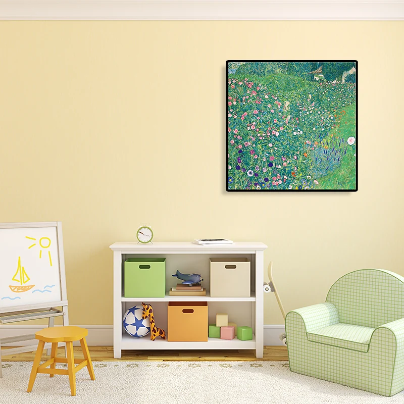 Pintura texturizada arte verde de los arbustos florecientes para el cuarto de baño, tamaños múltiples disponibles Verde Cl...