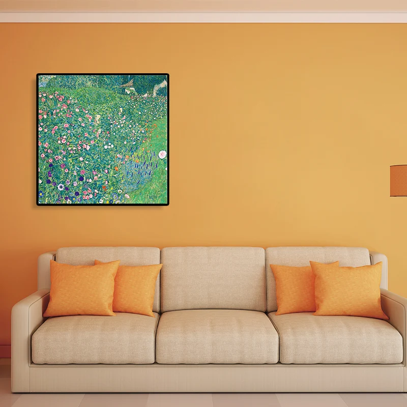 Pintura texturizada arte verde de los arbustos florecientes para el cuarto de baño, tamaños múltiples disponibles Verde Cl...