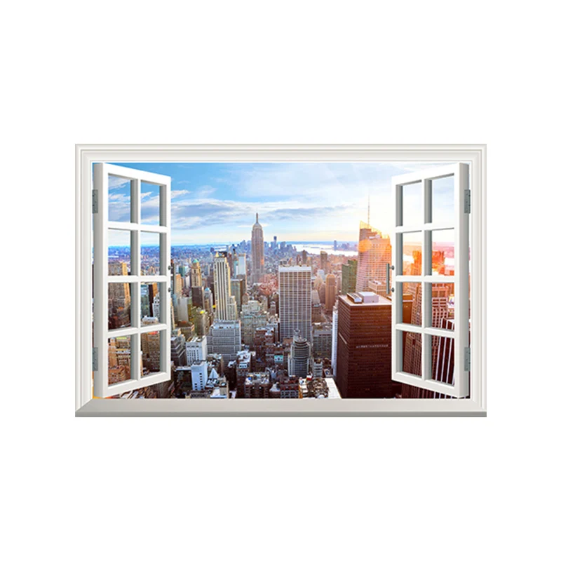 Pintura texturizada de la lona del estilo contemporáneo de la decoración de la pared del paisaje de la ciudad, varios tama...