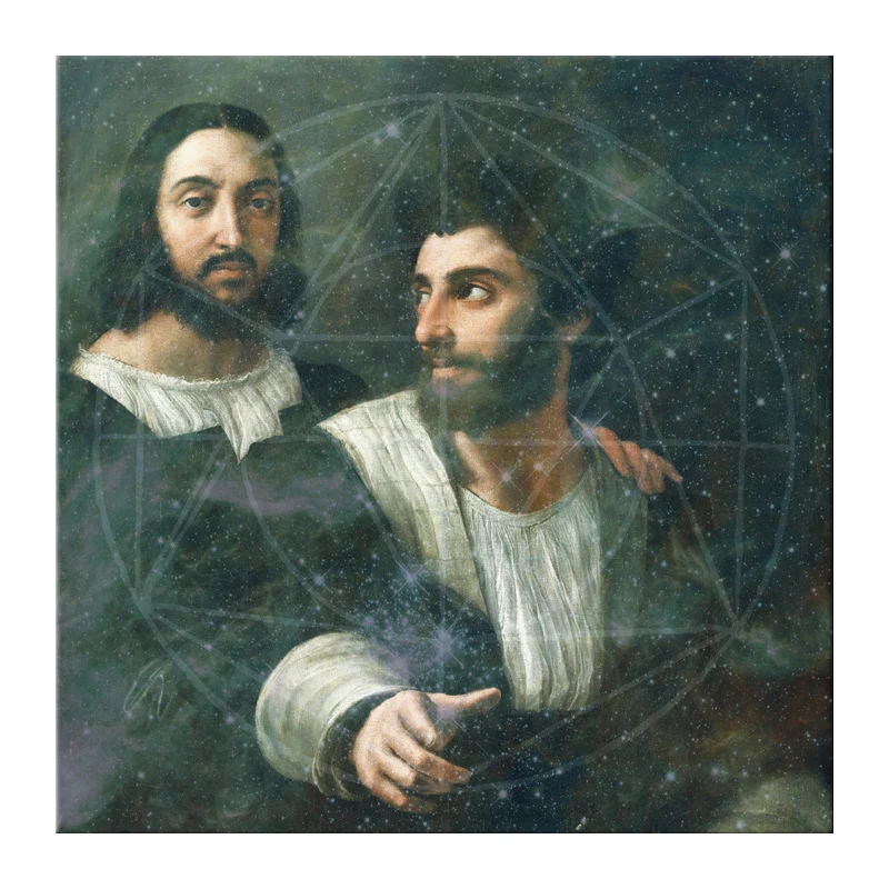 Raphael Galaxy Canvas Art Decoración de pared de sala de estar con textura vintage en gris (varios tamaños disponibles) Gr...