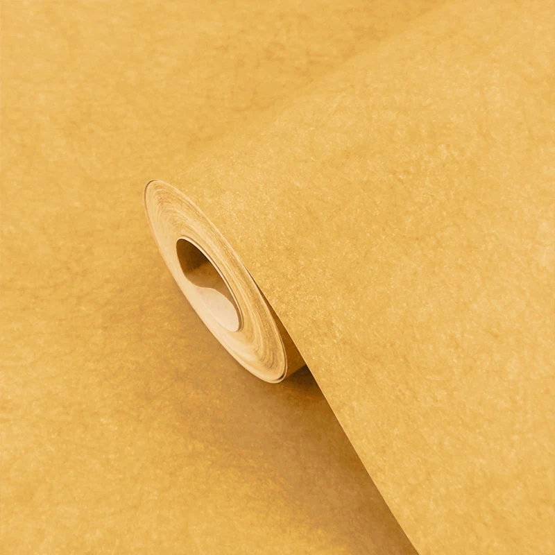 Rollo de papel pintado liso amarillo pastel impermeabilizante arte minimalista de la pared de la sala de estar Amarillo Cl...
