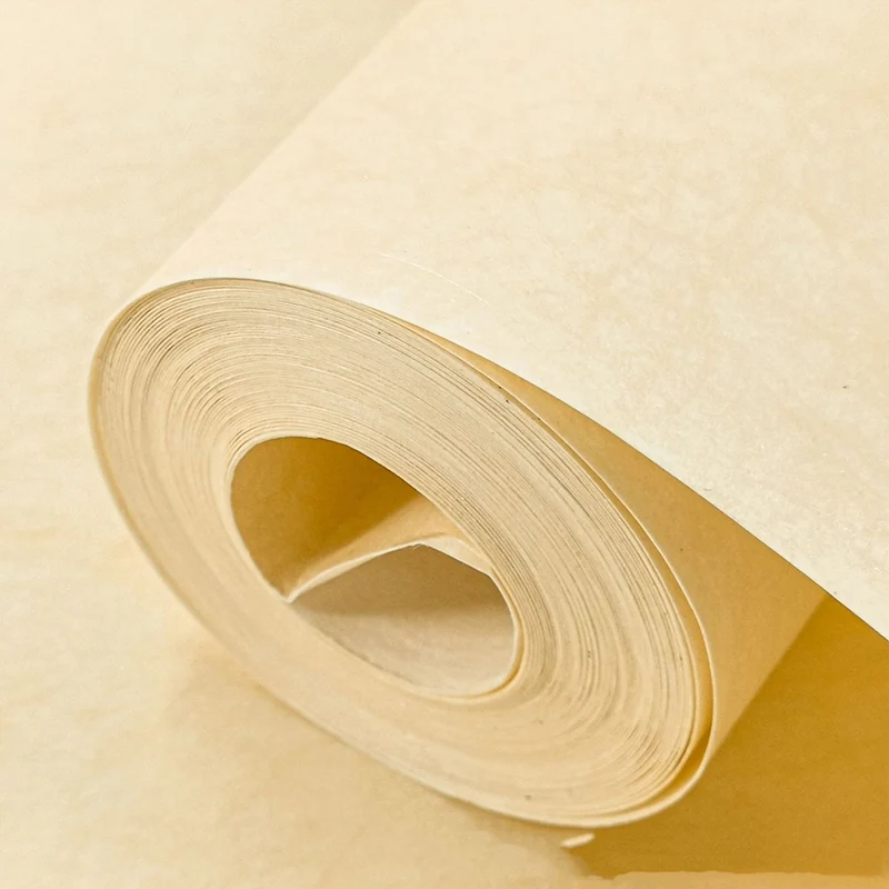 Rollo de papel pintado liso amarillo pastel impermeabilizante arte minimalista de la pared de la sala de estar Amarillo Cl...