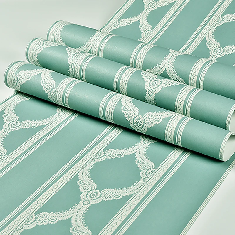 Rollo de papel pintado rayas vintage, decoración de pared resistente la humedad, 33' de largo x 20,5" de ancho Beis Clearhalo