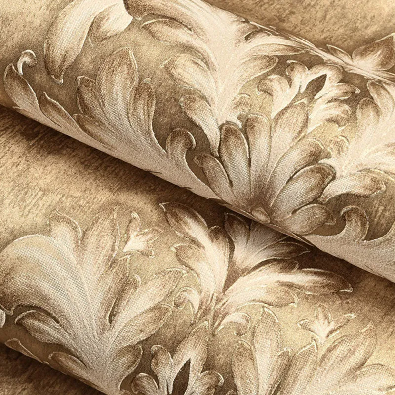 Rollo de papel tapiz con diseño de damasco para dormitorio en color neutro, 33 pies x 20,5 pulgadas, sin pegar Amarillo Cl...