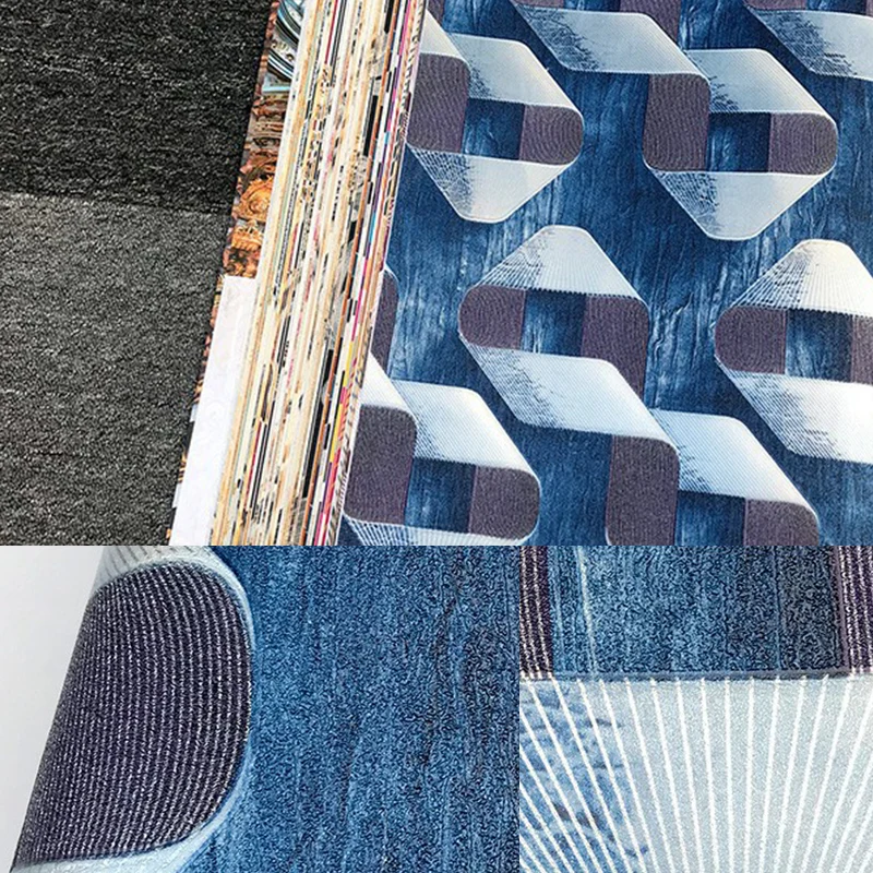 Rollo de papel tapiz con patrón de cinturón trenzado, decoración de pared novedosa de Color oscuro para sala de estar Azul...