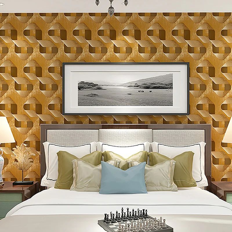 Rollo de papel tapiz con patrón de cinturón trenzado, decoración de pared novedosa de Color oscuro para sala de estar Azul...