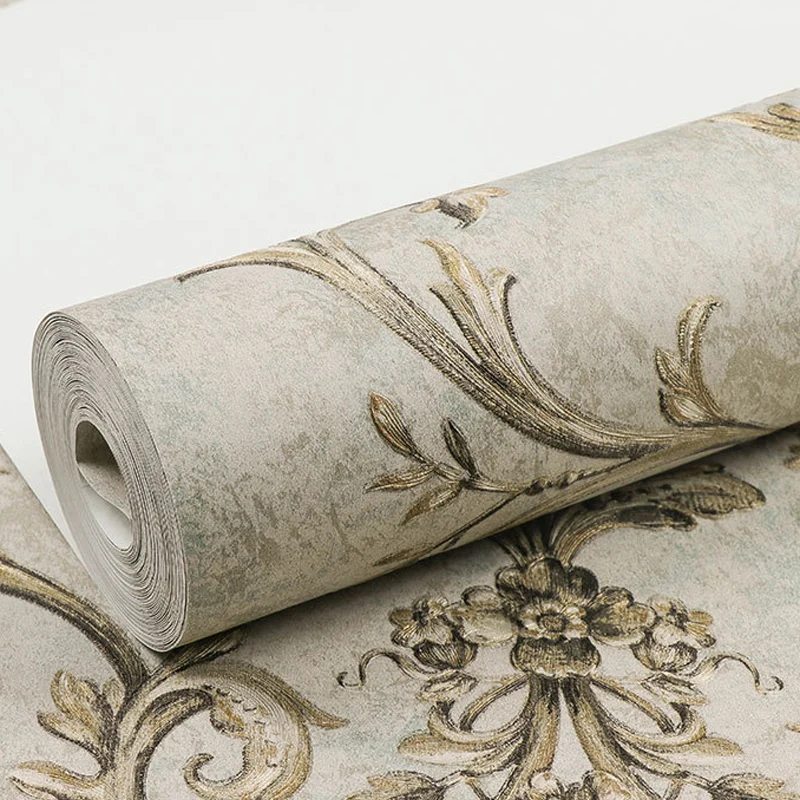 Rollo de papel tapiz Luxe Medallion, arte de pared resistente la humedad de Color suave para sala de estar Beige Clearhalo