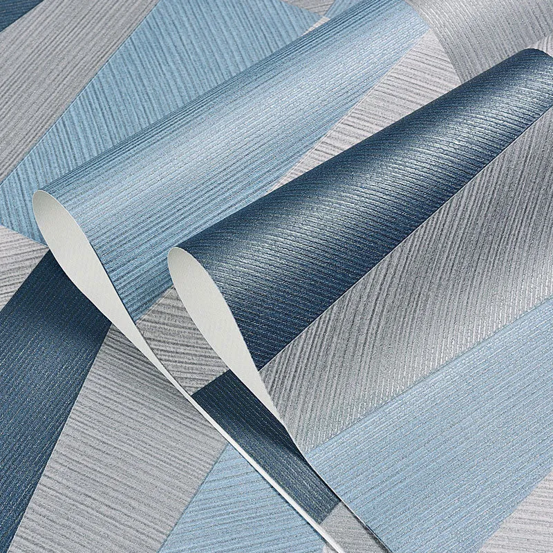 Rollo de papel tapiz nórdico de 20.5" x 31' para cafeterí con diseño de cuadrícula y bloques de color en color claro Amari...