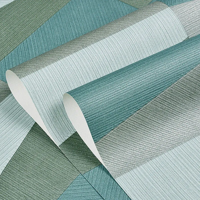 Rollo de papel tapiz nórdico de 20.5" x 31' para cafeterí con diseño de cuadrícula y bloques de color en color claro Amari...