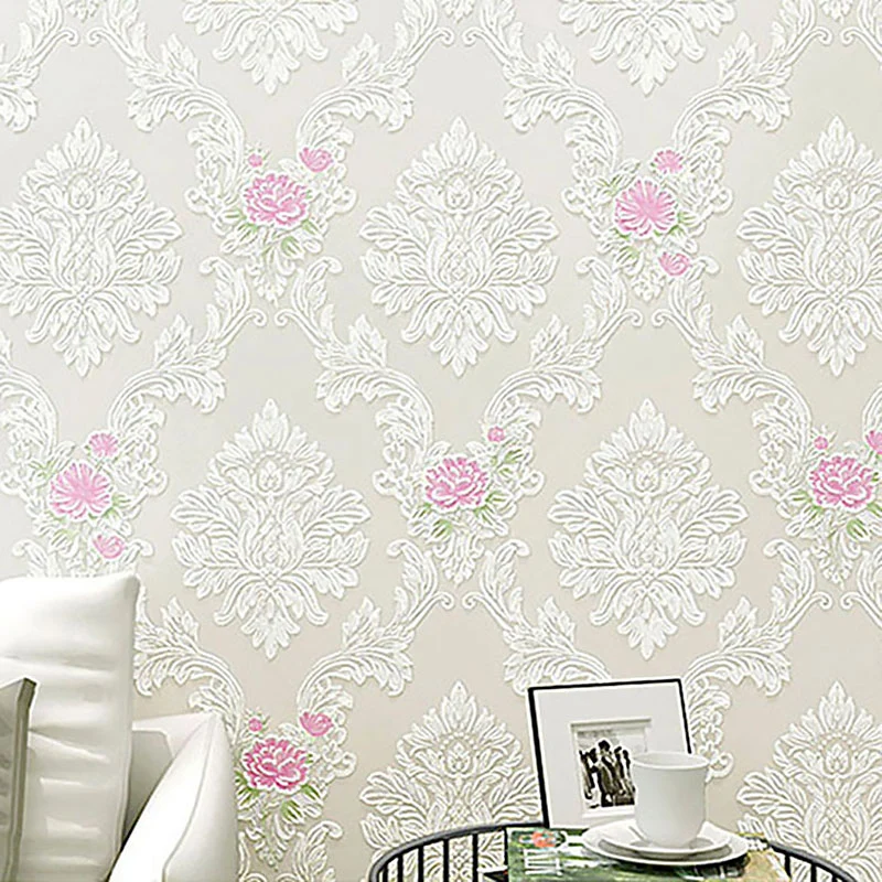 Rollo de papel tapiz para sala de bodas con patrón de flores de jardín en colores pastel, 20.5 "W x 31' L, sin pegar Gris...