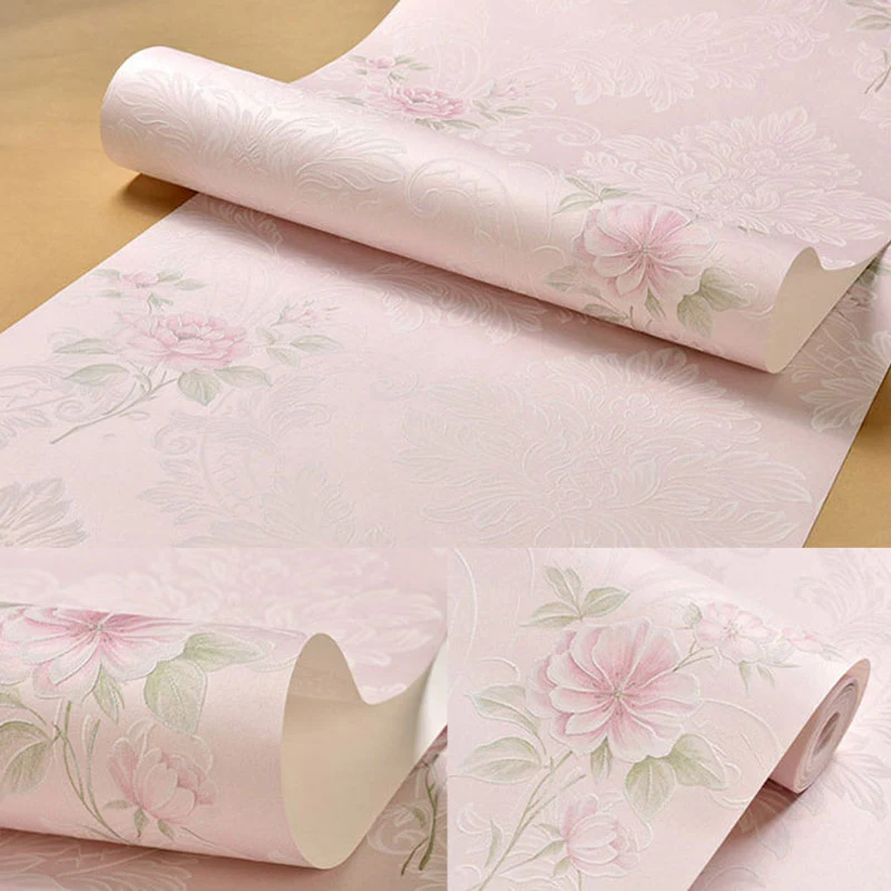 Rollo de papel tapiz para sala de bodas con patrón de flores de jardín en colores pastel, 20.5 "W x 31' L, sin pegar Gris...
