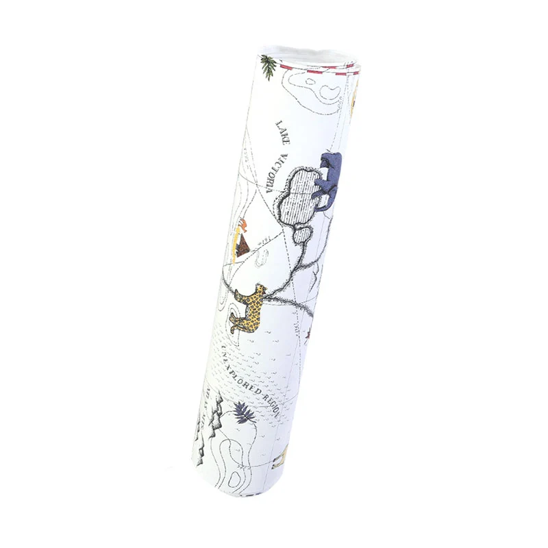 Rollo de papel tapiz simple, mapa del mundo, decoración de pared no pegada para niño y niñ, 20.5" x 33' Beis Clearhalo