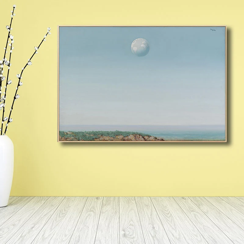 Surrealismo René Magritte Lienzo Impresión Azul Empire De La Reflexion Arte de la pared Decoración Azul Clearhalo