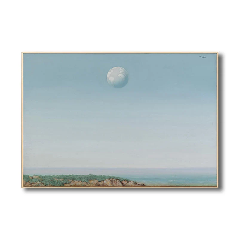 Surrealismo René Magritte Lienzo Impresión Azul Empire De La Reflexion Arte de la pared Decoración Azul Clearhalo