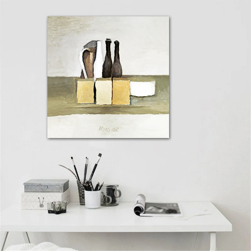 Taza de cerámica, pintura, estilo impresionista, lienzo con textura, impresión artística en colores suaves Blanco Clearhalo
