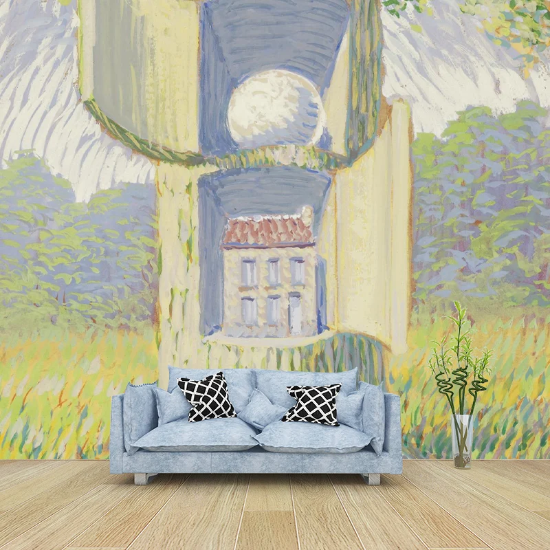 La Voix Du Sang Murals Papel pintado Surrealista Tejido no tejido Decoración de pared en color pastel Purpura Clearhalo