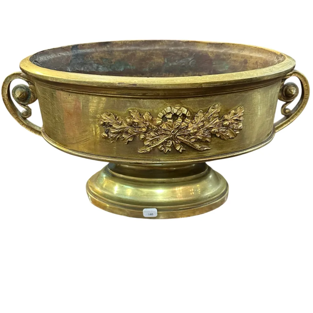 Jardinera Imperio de bronce dorado con asas s.XIX Colección Exclusiva