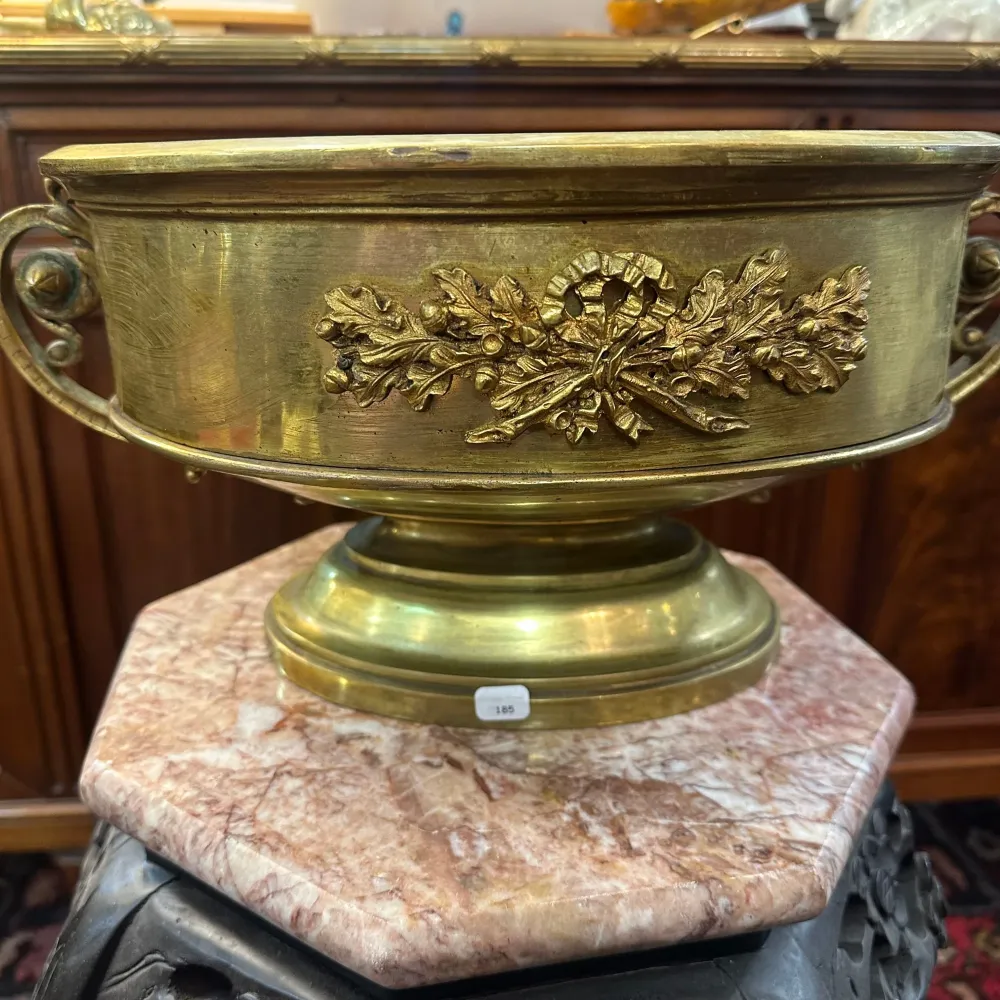Jardinera Imperio de bronce dorado con asas s.XIX Colección Exclusiva